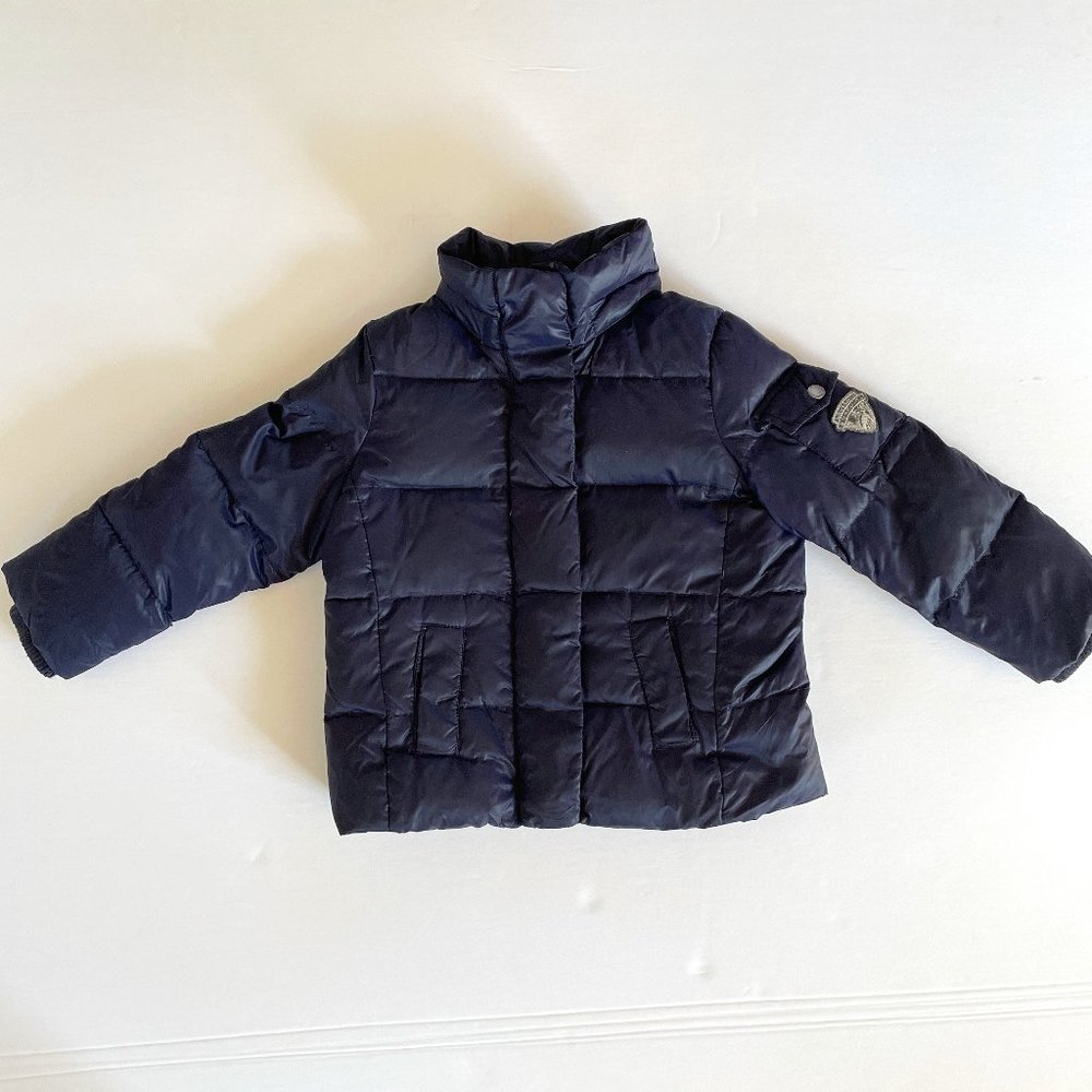 Bonpoint navy down jacket, unisex, 3 years
